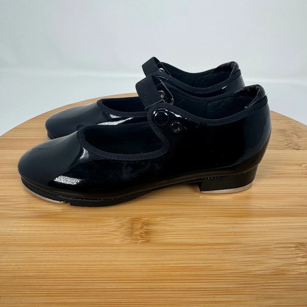 Capezio Black Patent Tap Shoes Kids Size 11 N‎ Toddler Mary Jane Strap